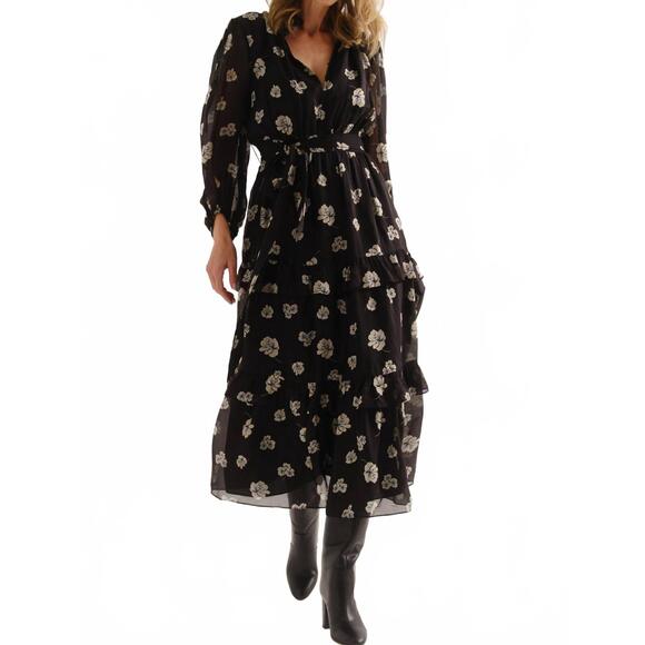 NEW CARTOLINA NANTUCKET lorelei long sleeve dress in moonlight rose